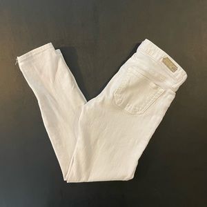 adriano goldschmied the harlow patch pocket zip 28R white skinny zip pocket